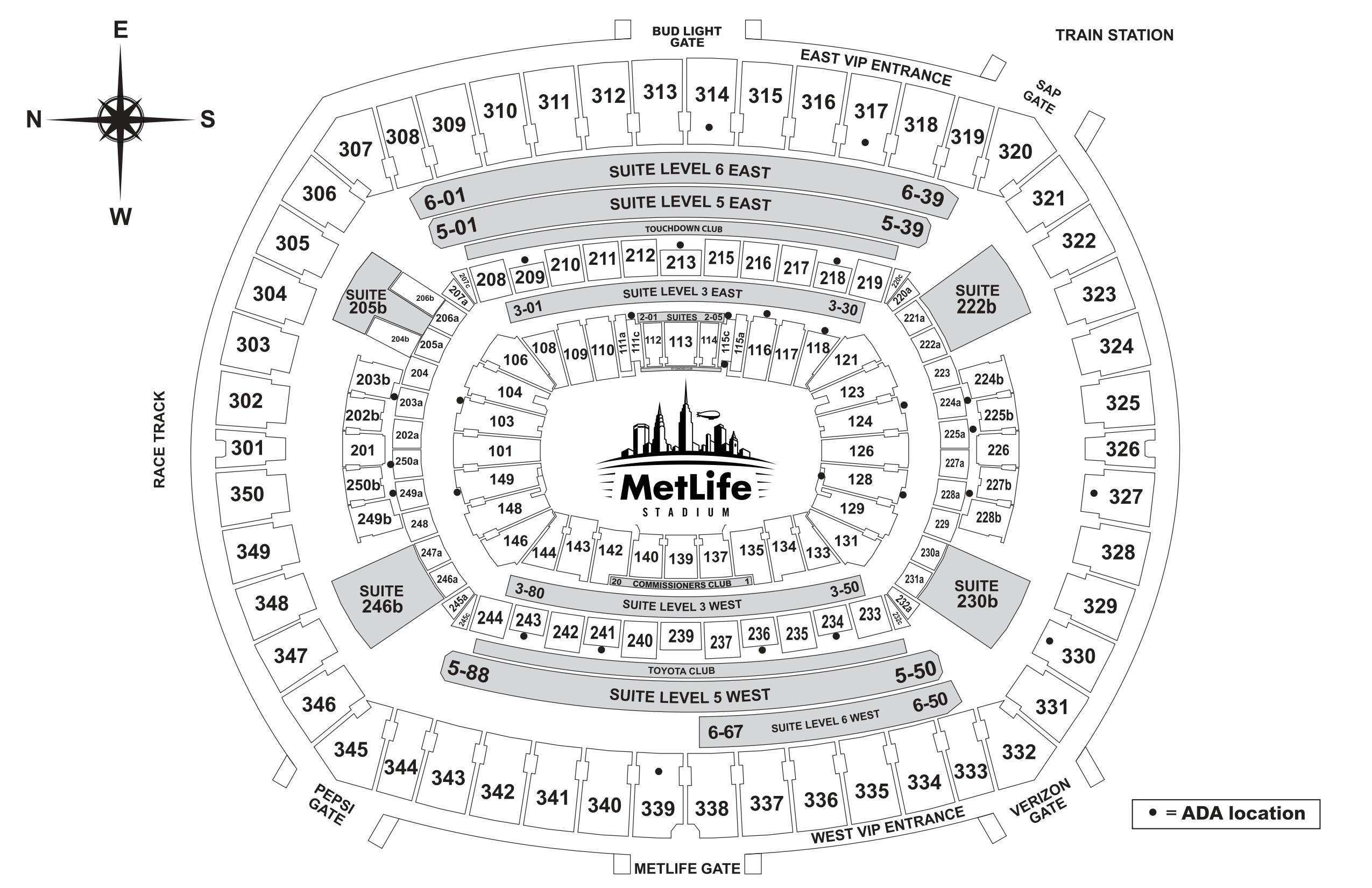 Metlife Stadium Suites Seating Chart