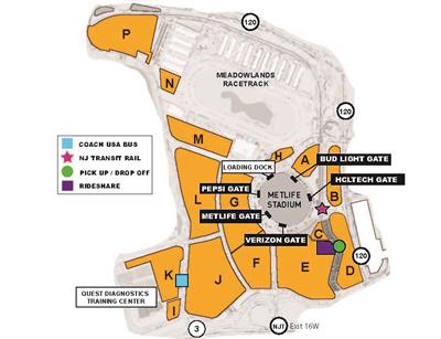 MetLife Stadium Parking Map