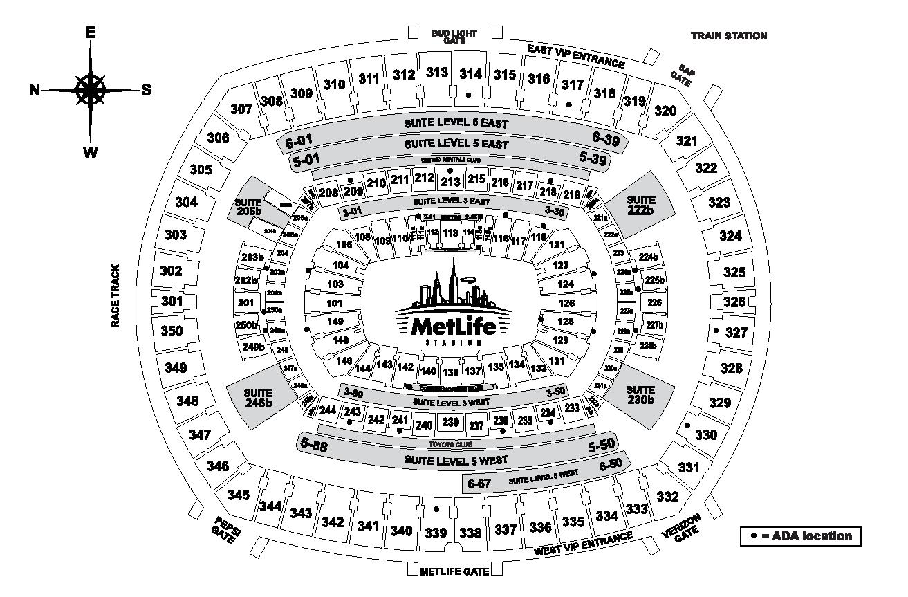 Metlife Stadium Chart